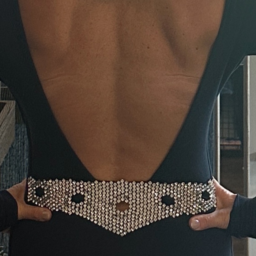 Navy SKY dress with crystals